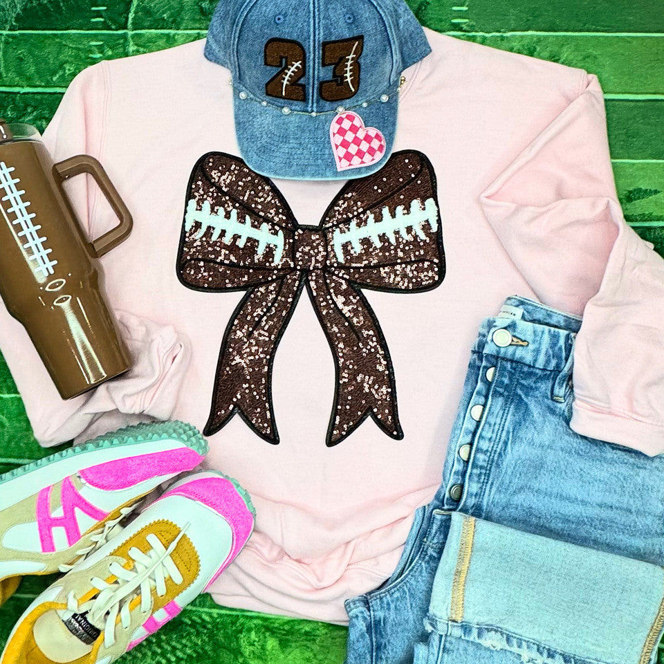 Football Bow Sequin