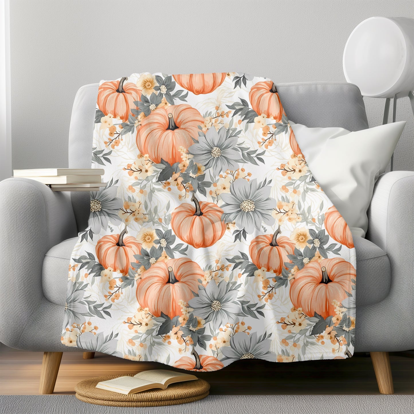 White Pumpkins Blanket