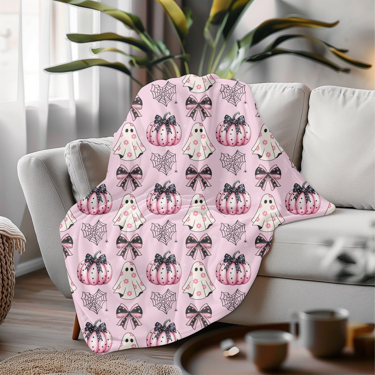 Pink Halloween Blanket