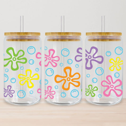 Colorful Flowers & Bubbles Tumbler