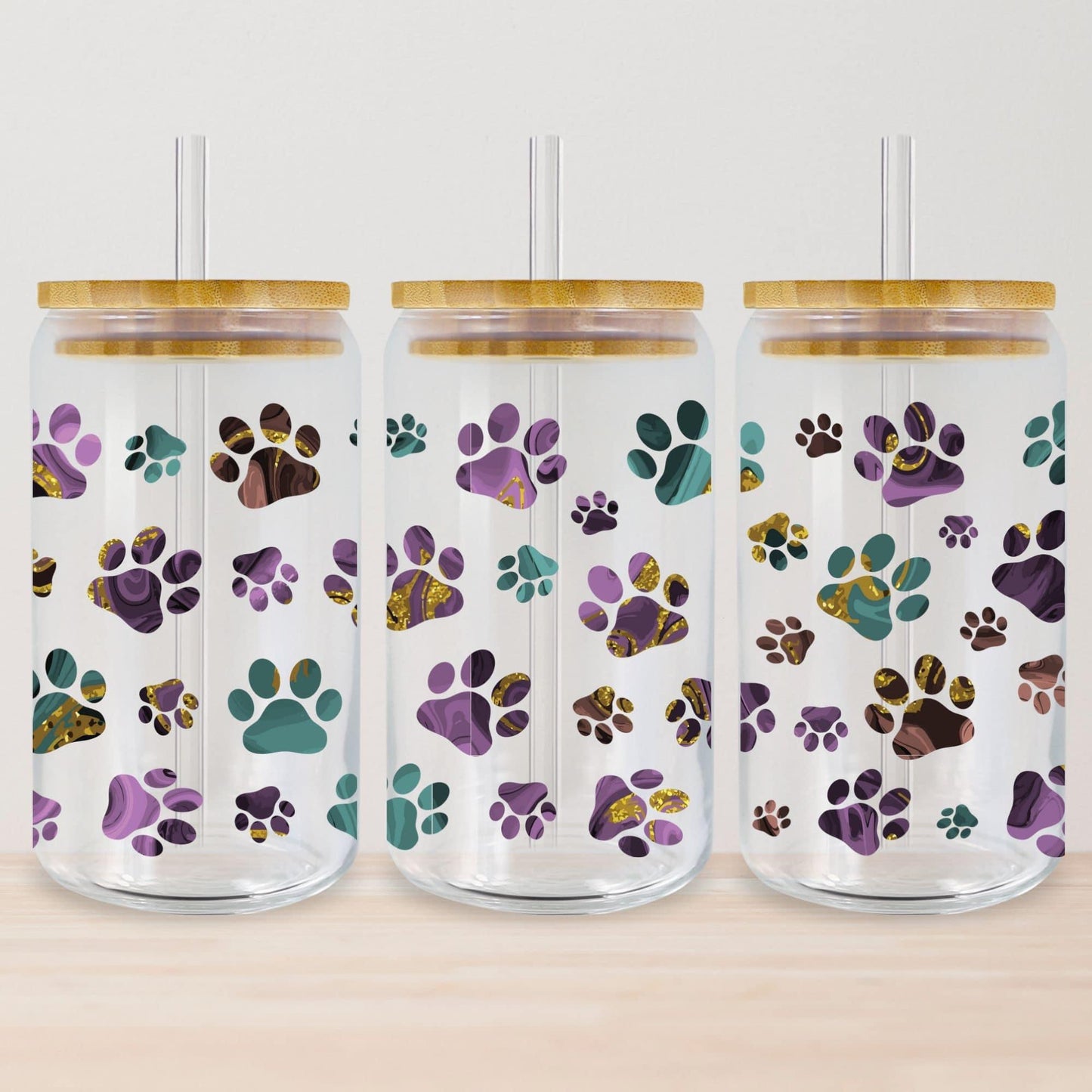 Colorful Paw Print Tumbler