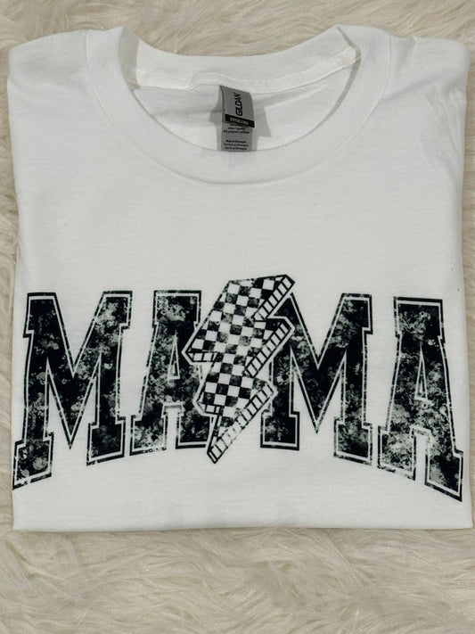 Mama Checkered Lightning Bolt - Sublimation Printed