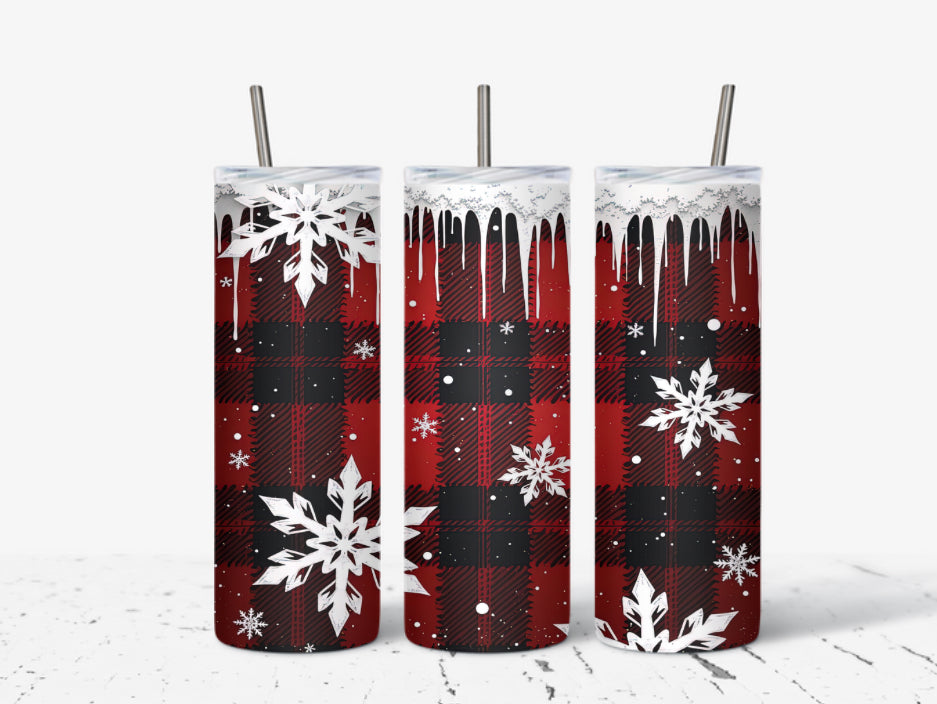 Plaid Snowflake Tumbler