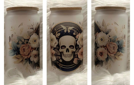 Skull Floral Tumbler