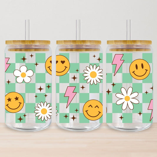 Checkered Daisy Tumbler