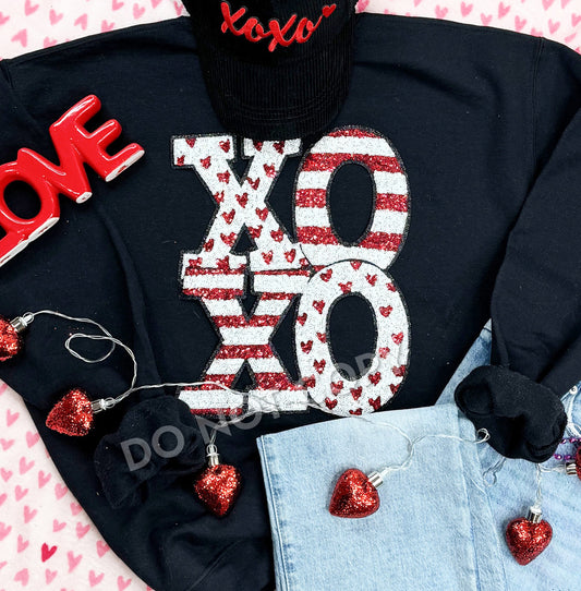 White/Red XOXO Sequin