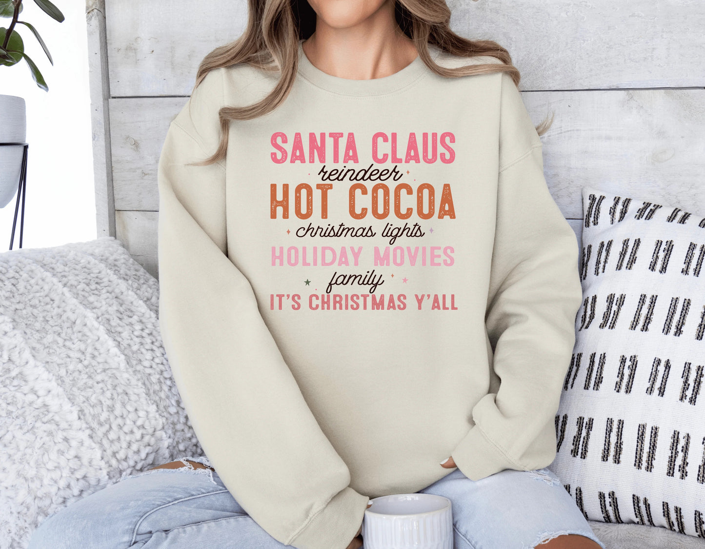 Santa Claus Reindeer Hot Cocoa - Sublimation Printed