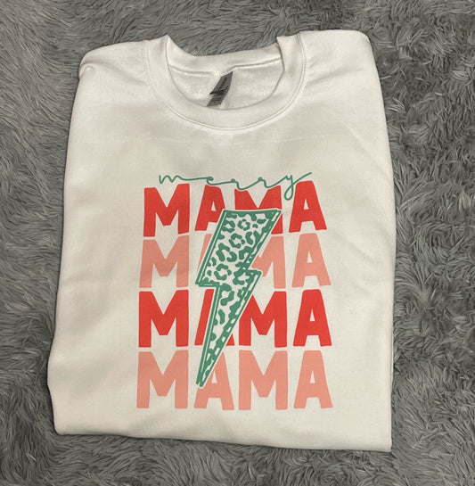 Merry Mama Lightning Bolt - Sublimation Printed