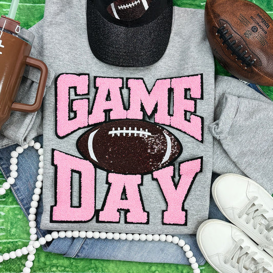 Pink Game Day Sequin/Chenille