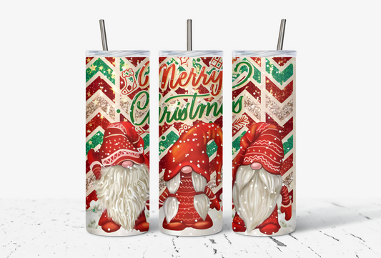 Gold Christmas Gnomes Tumbler